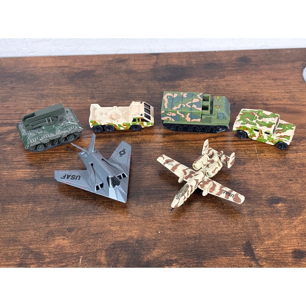 Matchbox Majorette Military Diecast Lot F-117A A-10 Tank Rocket Launcher Camo